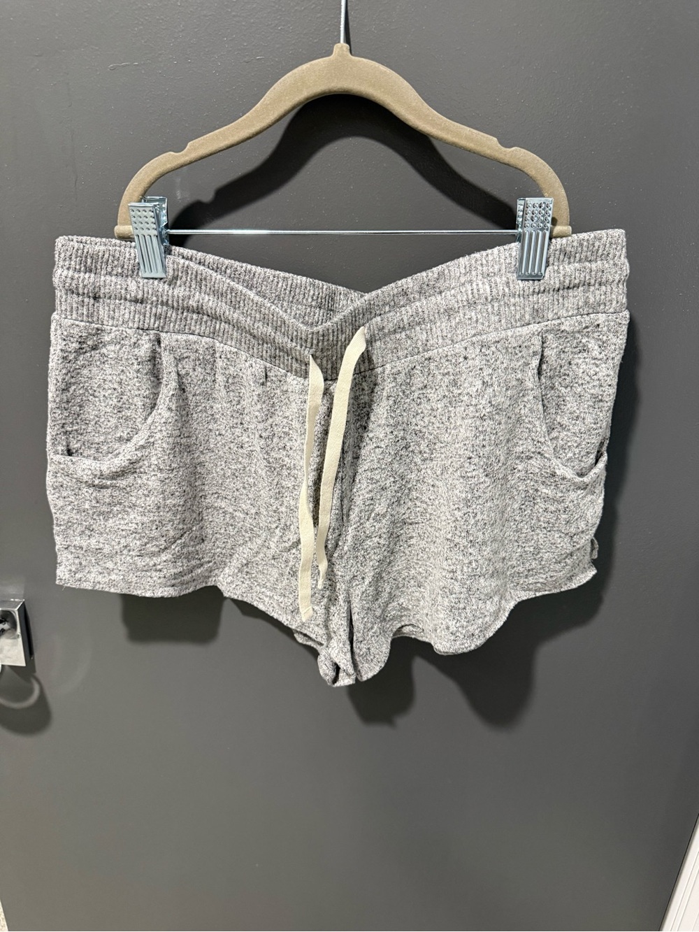 Express One Heather Gray Athletic Drawstring Lounge Shorts Size Medium